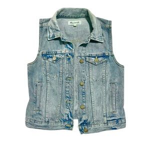 Madewell The Jean Vest Denim Vest Light Wash Cropped